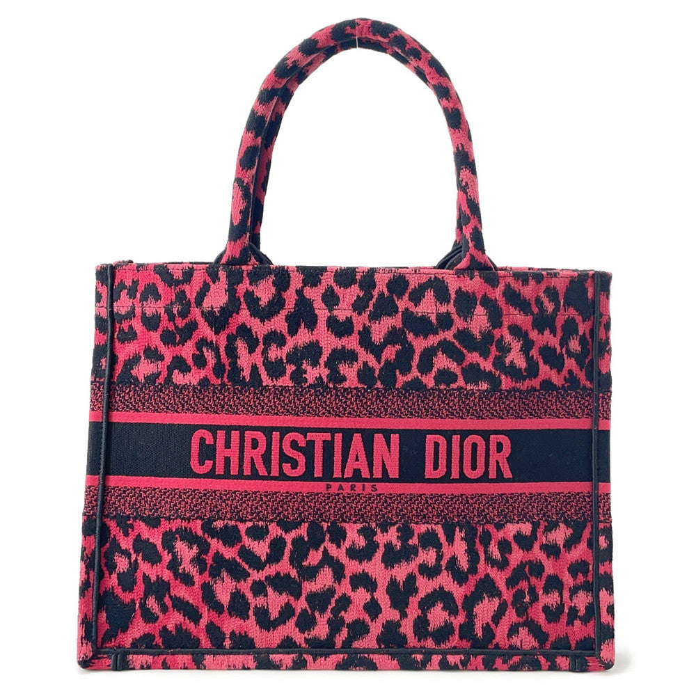 Dior Book Tote Leopard Pink/BlackM1296ZRHM Canvas Size Medium