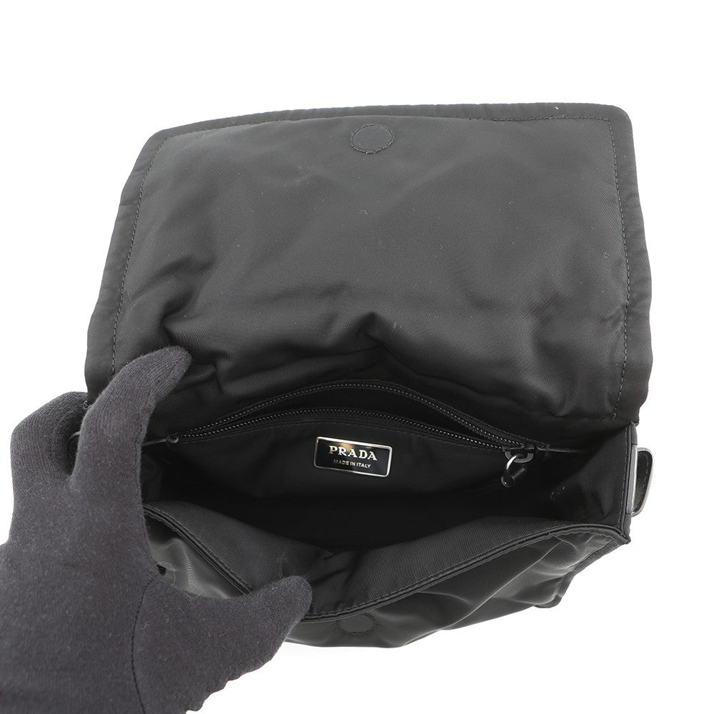 PRADA Small Padded Re-Nylon Shoulder Bag Black1BD313 Nylon Leather