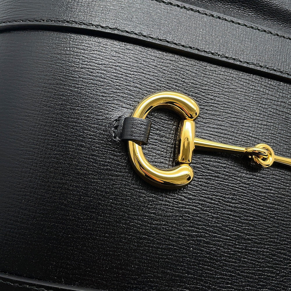 GUCCI Horsebit 1955 bucket bag Black602118 Leather