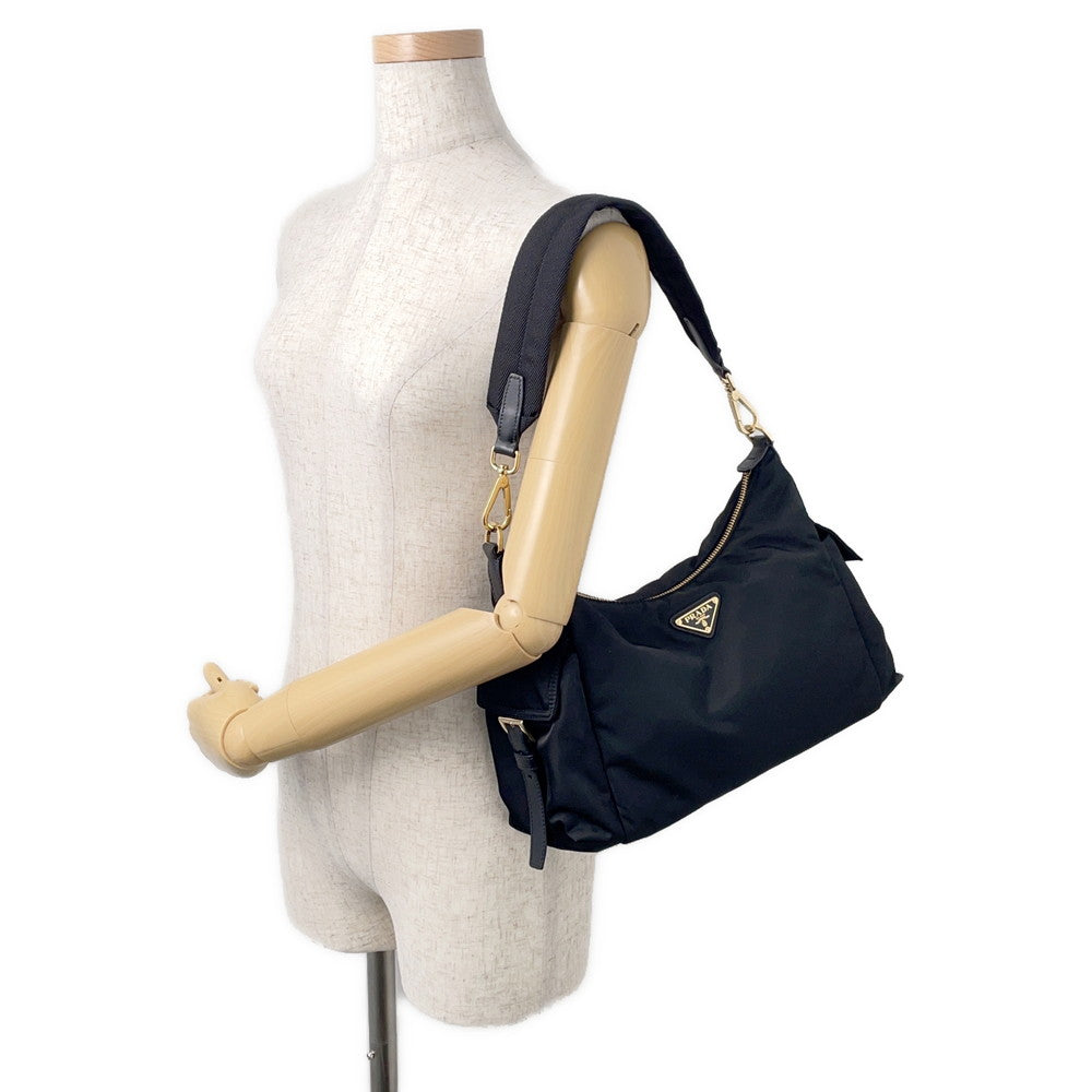 PRADA Re-Nylon Explorer Black1BC264 Nylon Leather Size Large