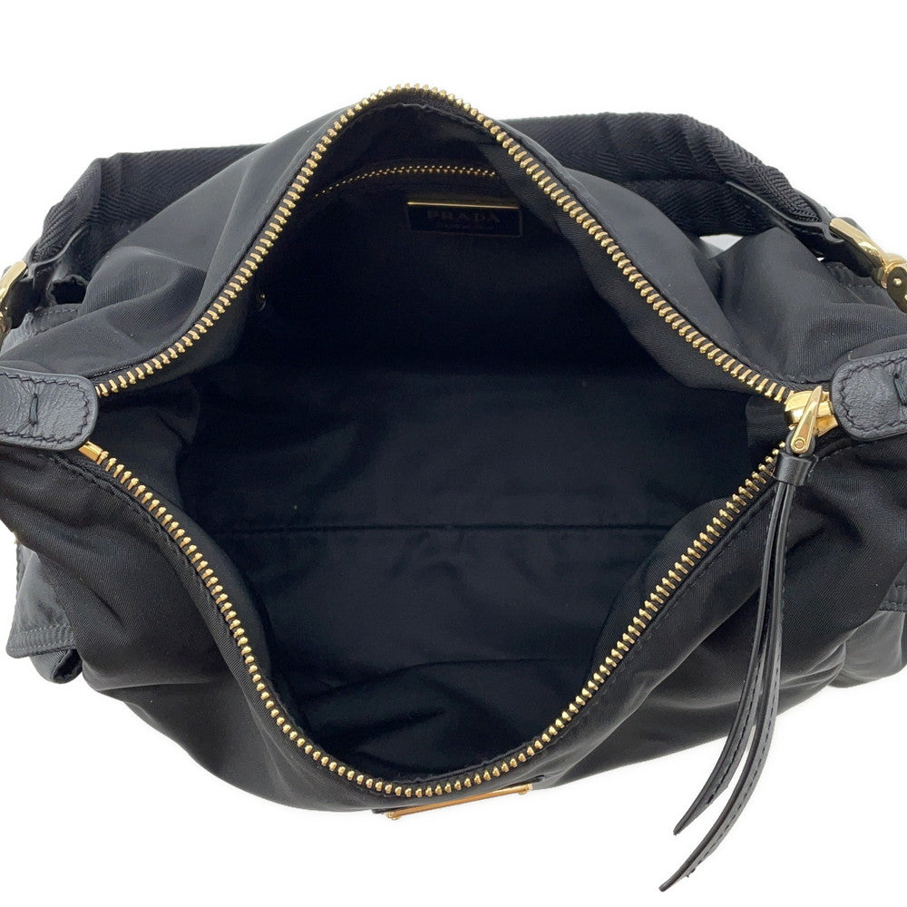 PRADA Re-Nylon Explorer Black1BC264 Nylon Leather Size Large