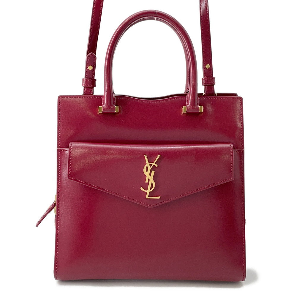 SAINT LAURENT PARIS Uptown Red561203 Leather Size Small