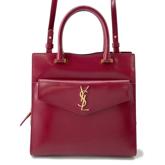 SAINT LAURENT PARIS Uptown Red561203 Leather Size Small