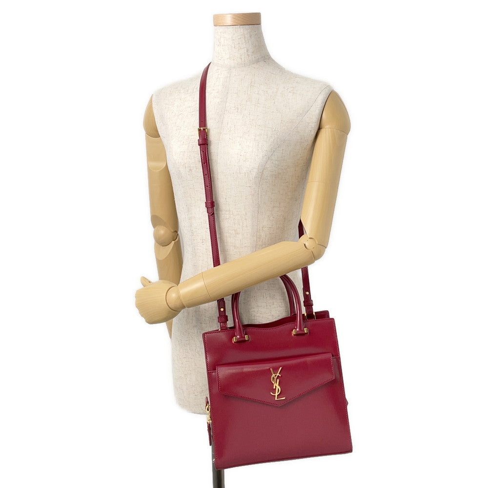SAINT LAURENT PARIS Uptown Red561203 Leather Size Small