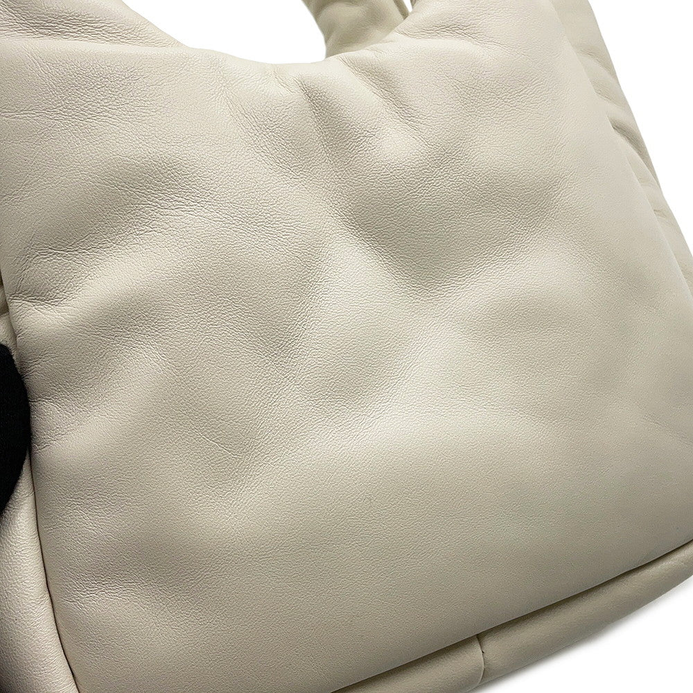 PRADA Nappa Triangle Handbag White1BA359 Soft Nappa Leather