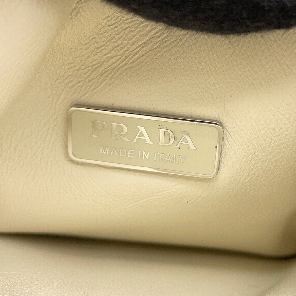 PRADA Nappa Triangle Handbag White1BA359 Soft Nappa Leather