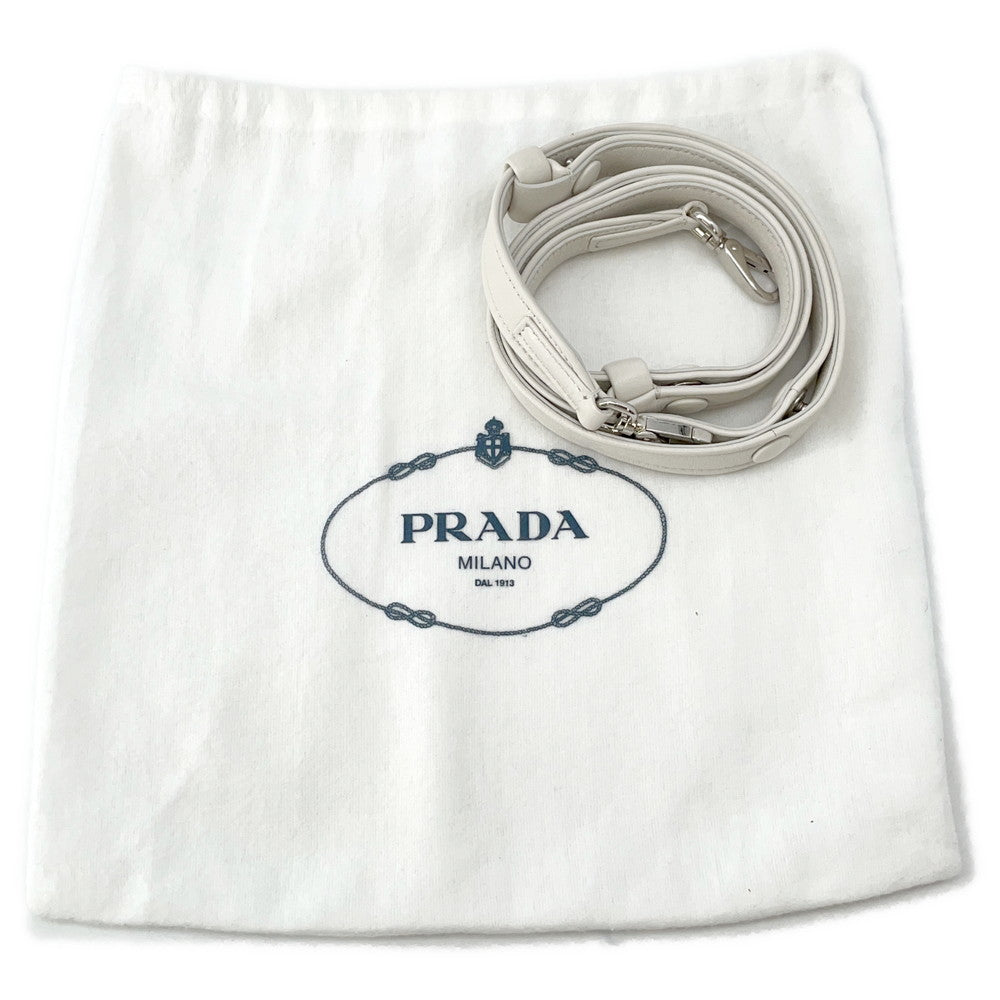 PRADA Nappa Triangle Handbag White1BA359 Soft Nappa Leather