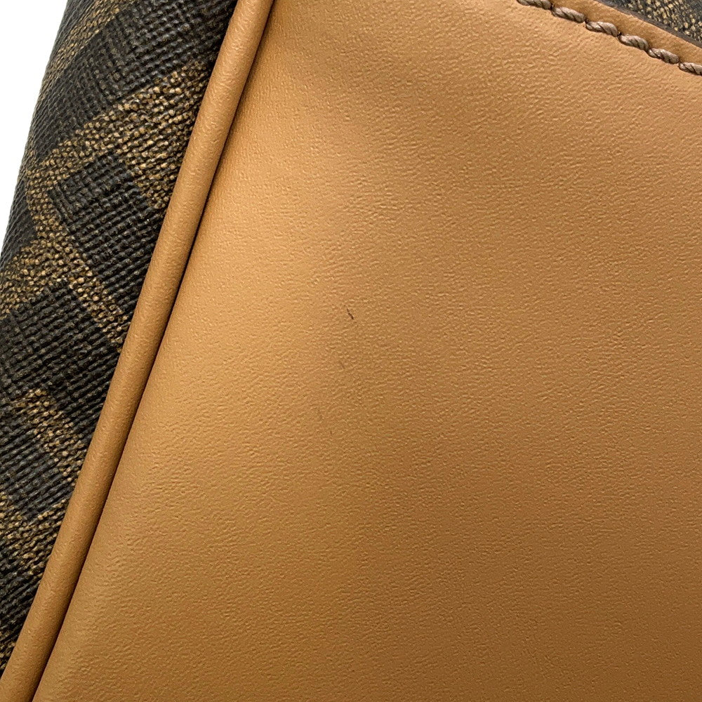 FENDI Zucca Chiodo Diagonal Backpack Brown7VZ076 Leather Size Medium