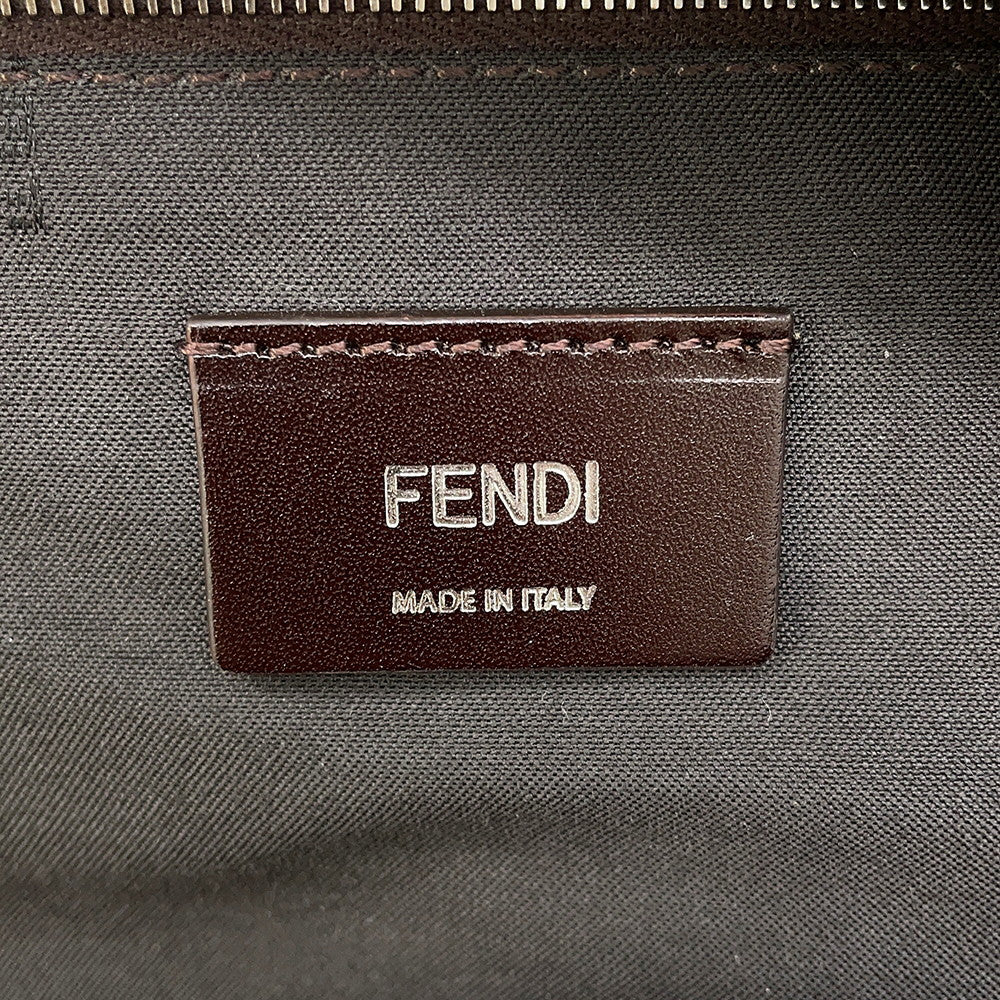 FENDI Zucca Chiodo Diagonal Backpack Brown7VZ076 Leather Size Medium