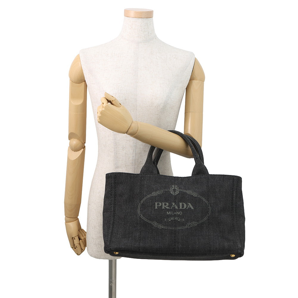 PRADA Canapa Tote Bag BlackB2642B Denim