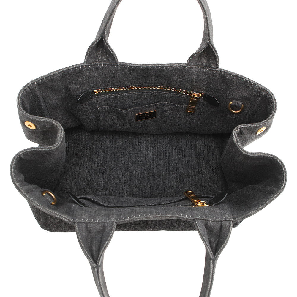 PRADA Canapa Tote Bag BlackB2642B Denim