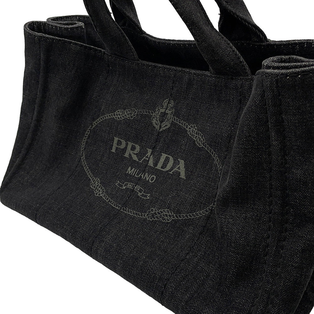 PRADA Canapa Tote Bag BlackB2642B Denim