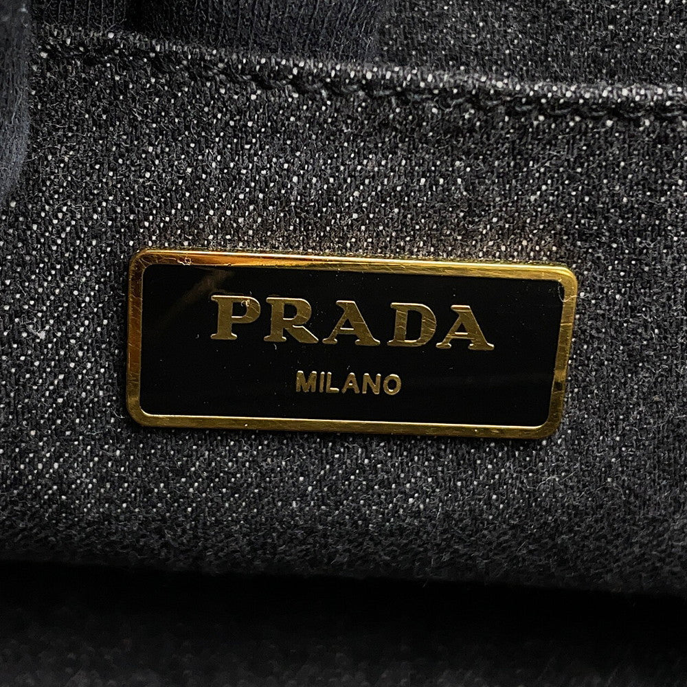 PRADA Canapa Tote Bag BlackB2642B Denim