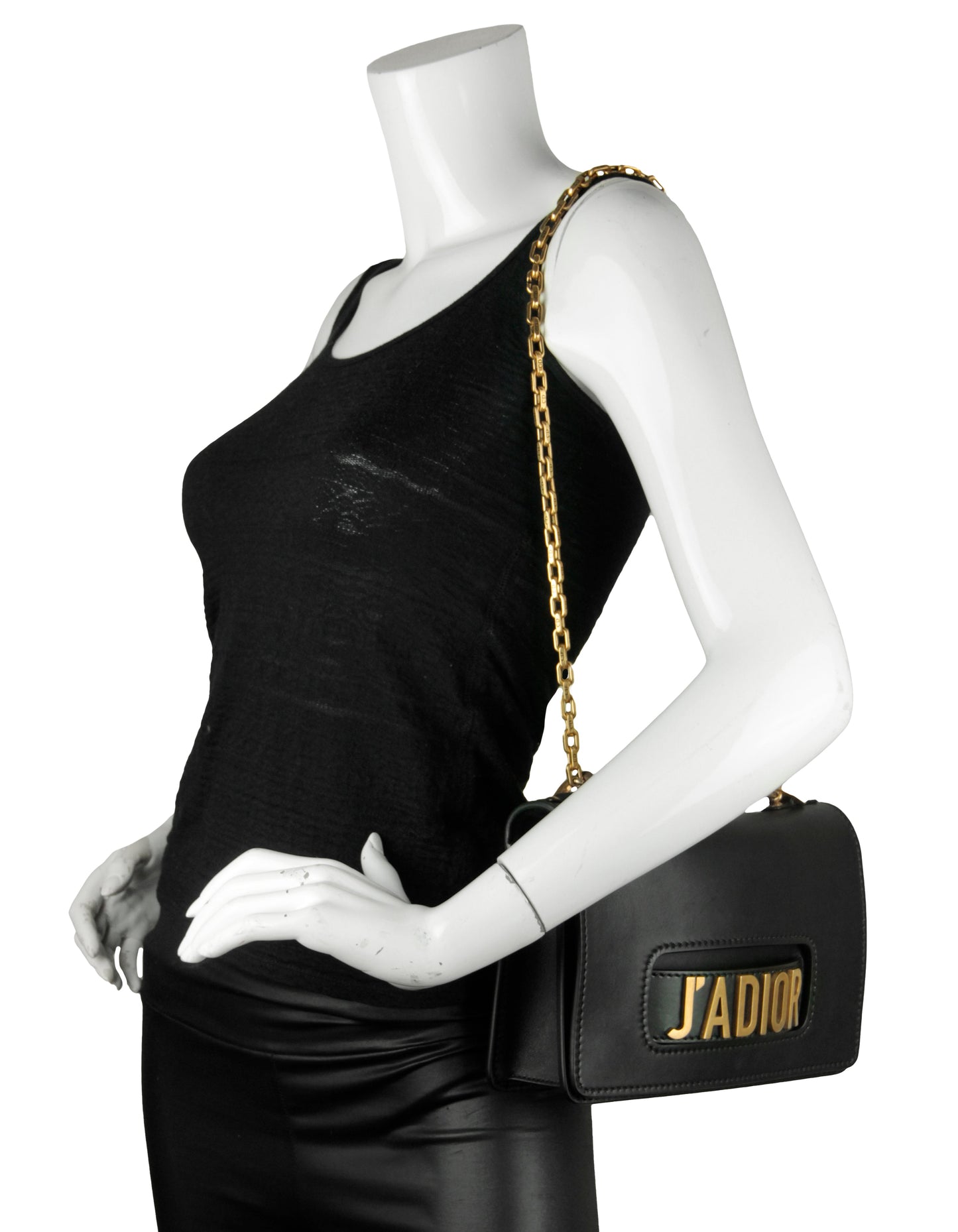 Christian Dior Black Leather J'Adior Chain Flap Bag