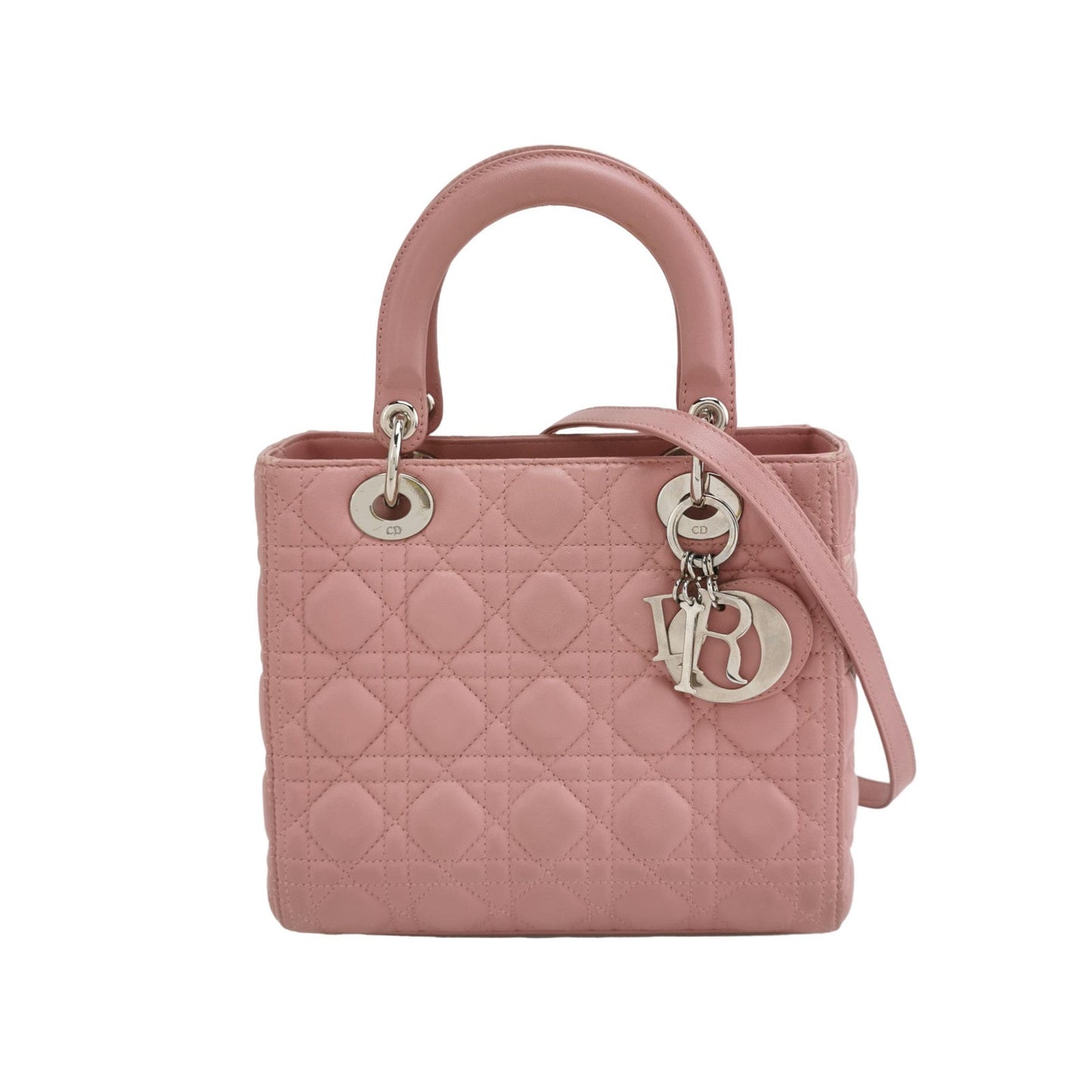 Lady Dior 2012 Medium Pink Cannage Leather Handbag
