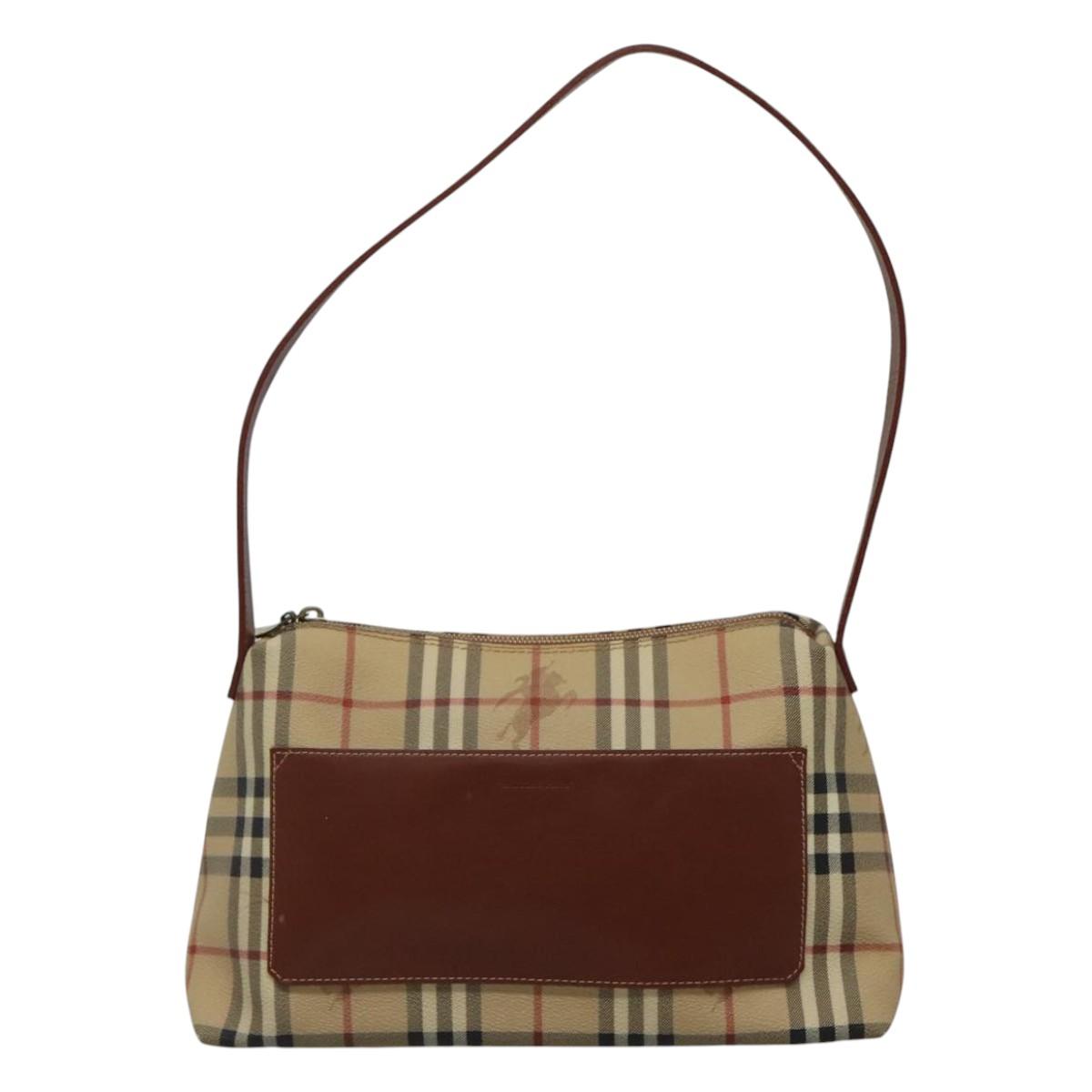 Burberry Haymarket Beige Canvas Shoulder Bag ( )