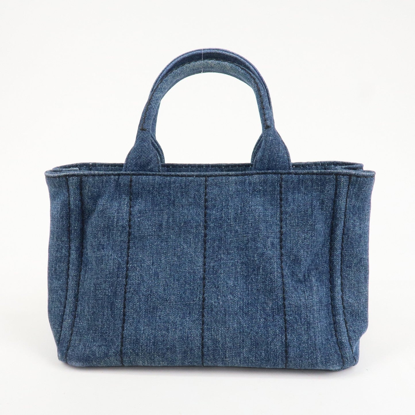 PRADA Canapa Mini Canvas Denim 2Way Shoulder Hand Bag Navy B2439G