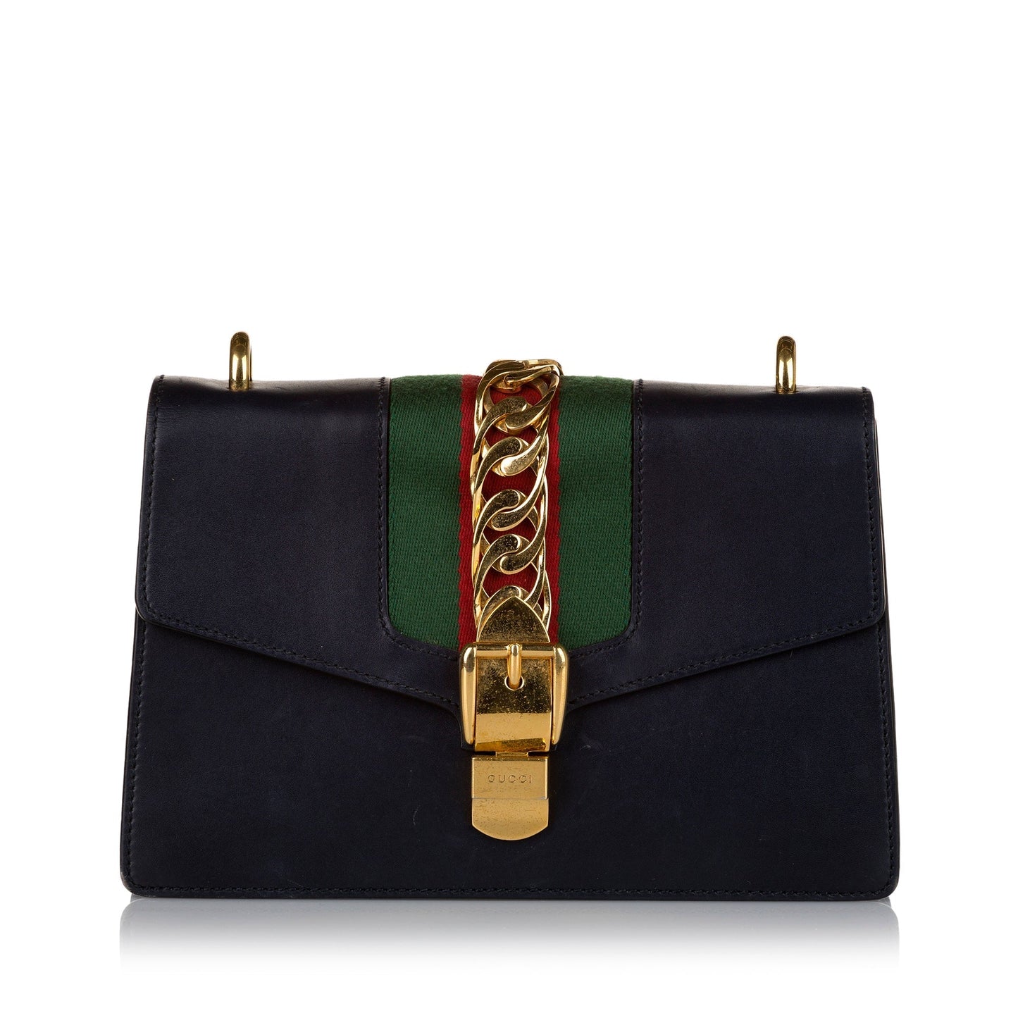 Gucci Sylvie Black Leather Shoulder Bag Style 1