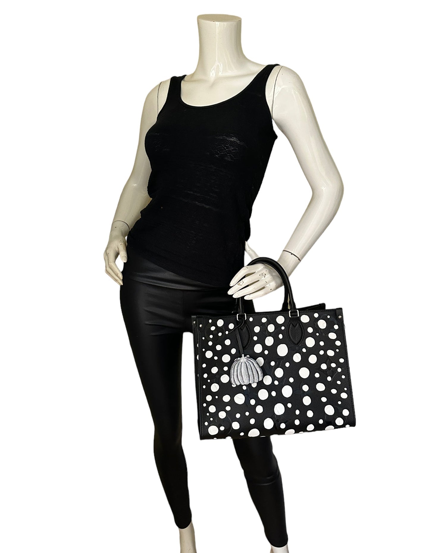Louis Vuitton Black/White Empreinte Monogram LV x YK OnTheGo MM Tote Bag
