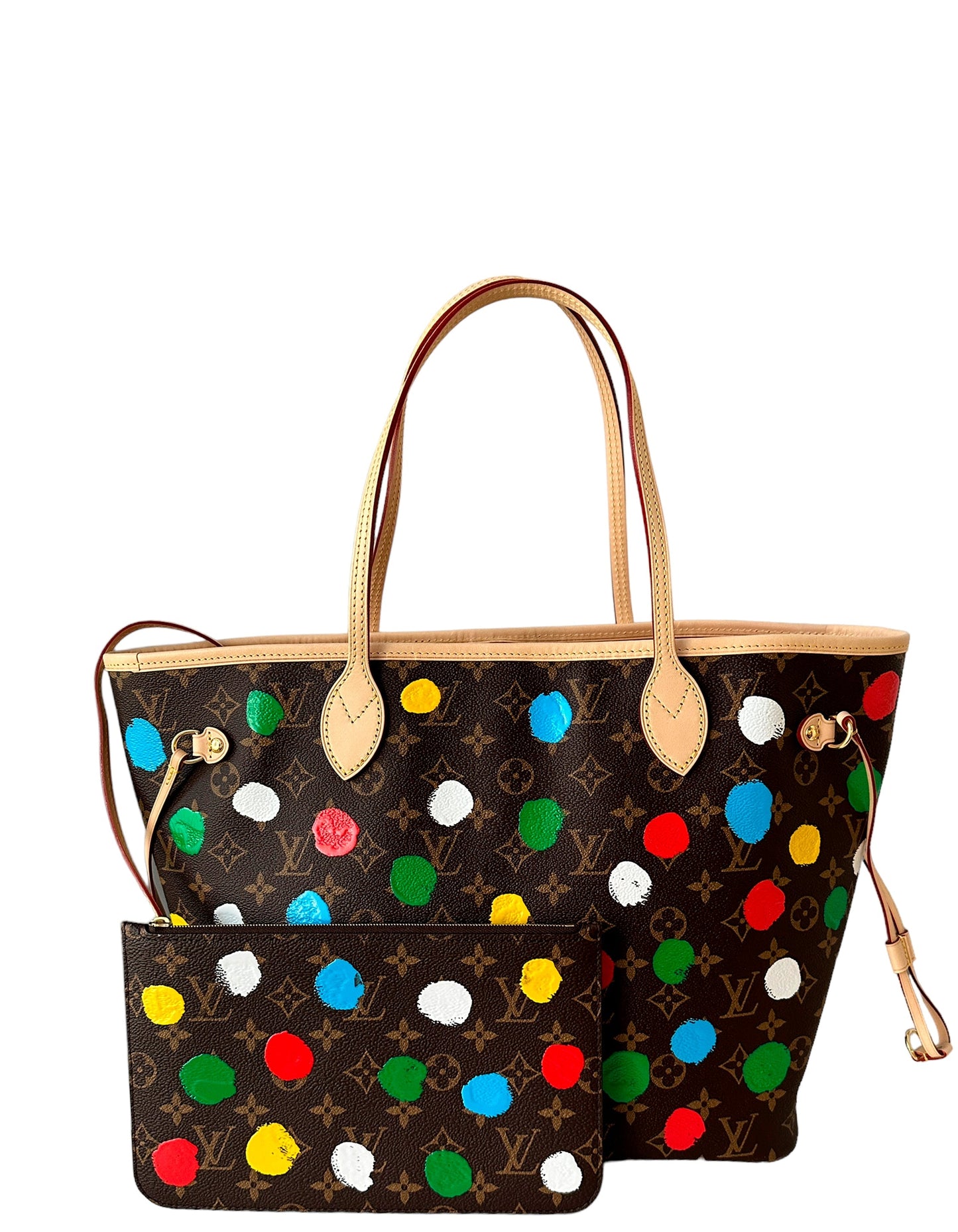 Louis Vuitton LV x YK Monogram Dots Neverfull MM Tote Bag