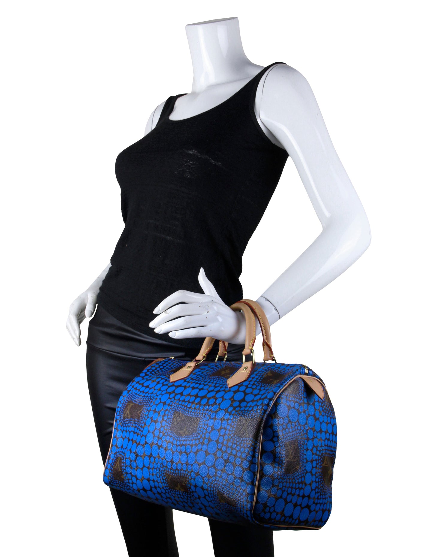 Louis Vuitton Blue Monogram Dots Yayoi Kusama Town Speedy 30