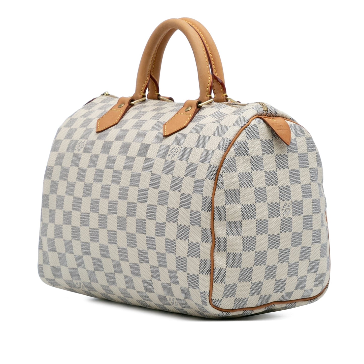 White Louis Vuitton Damier Azur Speedy 30 Boston Bag