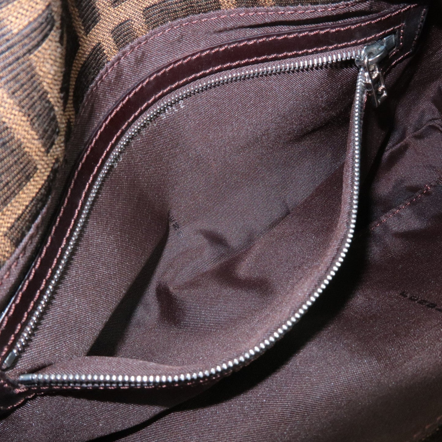 FENDI Zucca Mamma Baguette Canvas Shoulder Bag 26424 Brown Black
