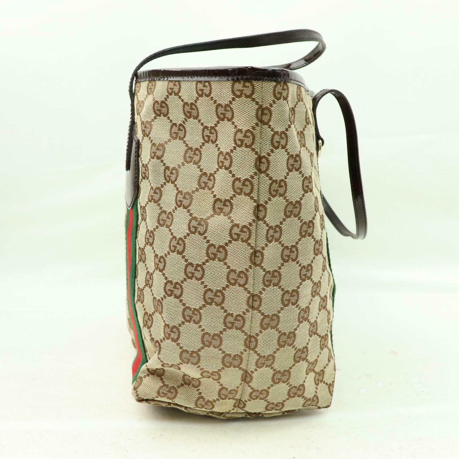 Gucci Red Leather Canvas Tote Style 6