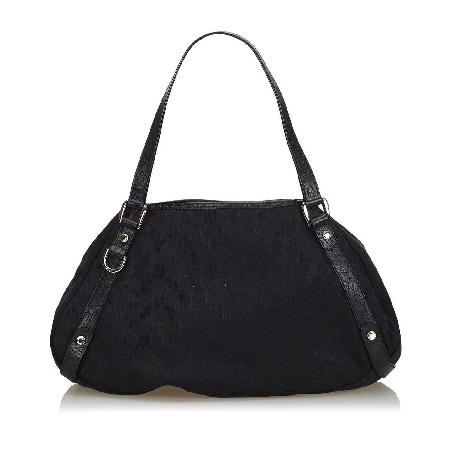 Gucci Black Leather Canvas Tote Style 3