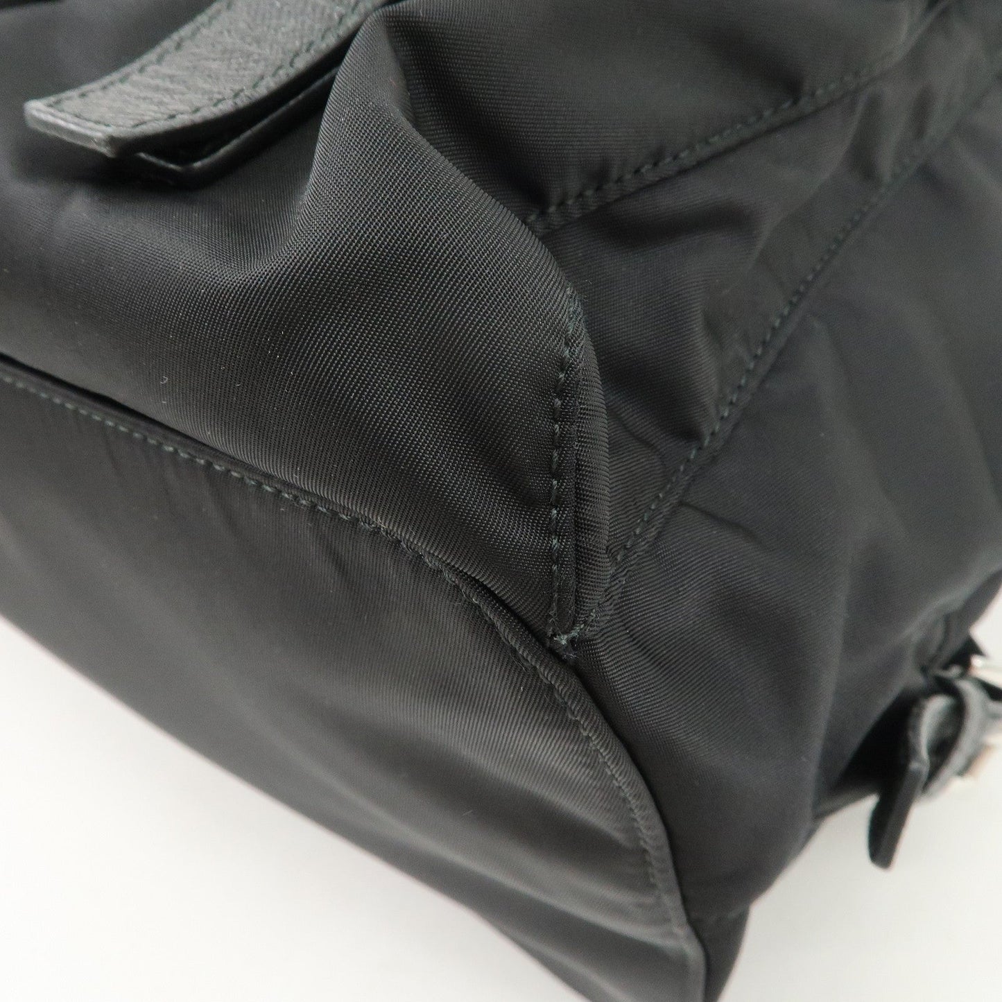 PRADA Re-Nylon Triangle Logo Nylon Leather Back Pack NERO 1BZ811
