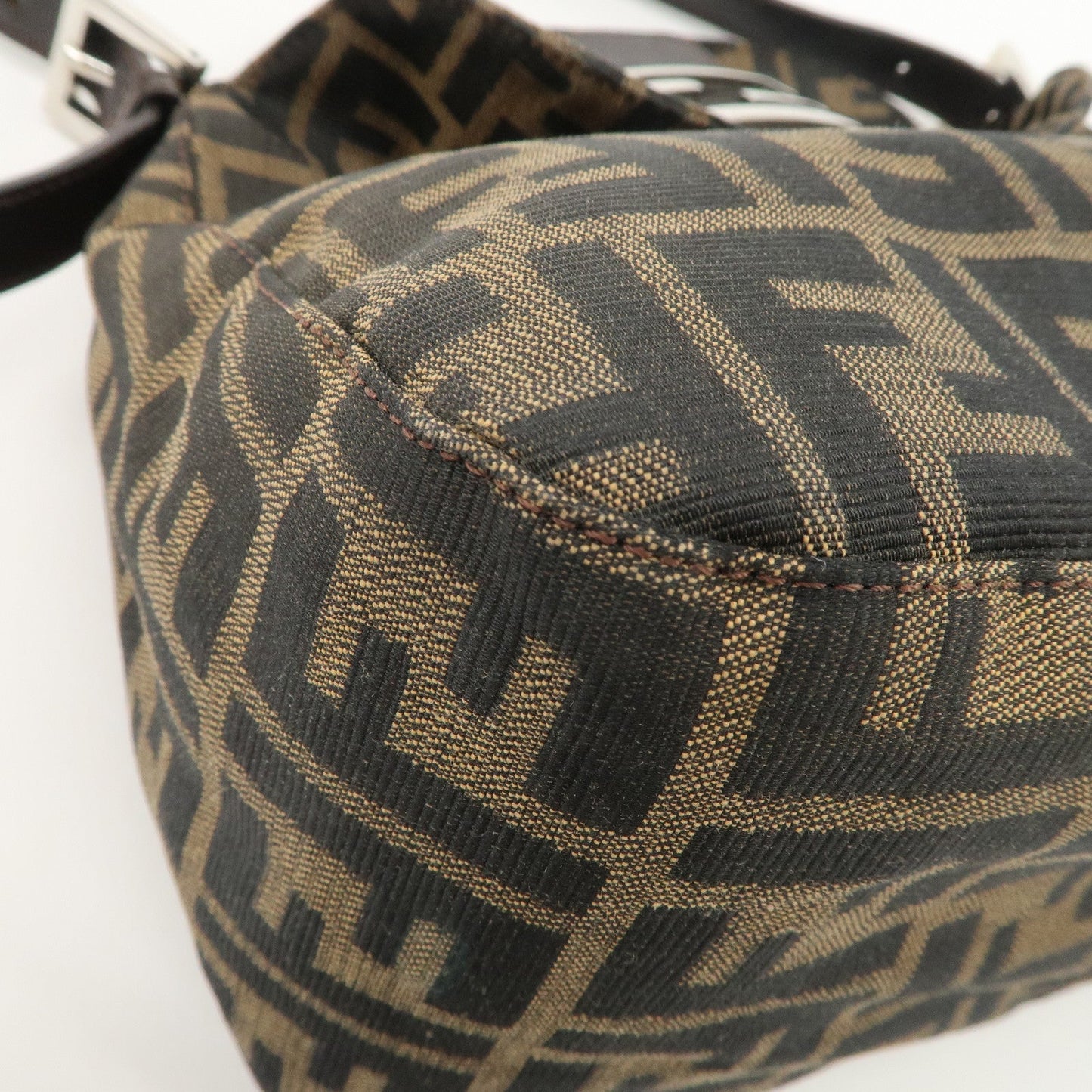 FENDI Zucca Canvas Leather Shoulder Bag Hand Bag 26423 F/S