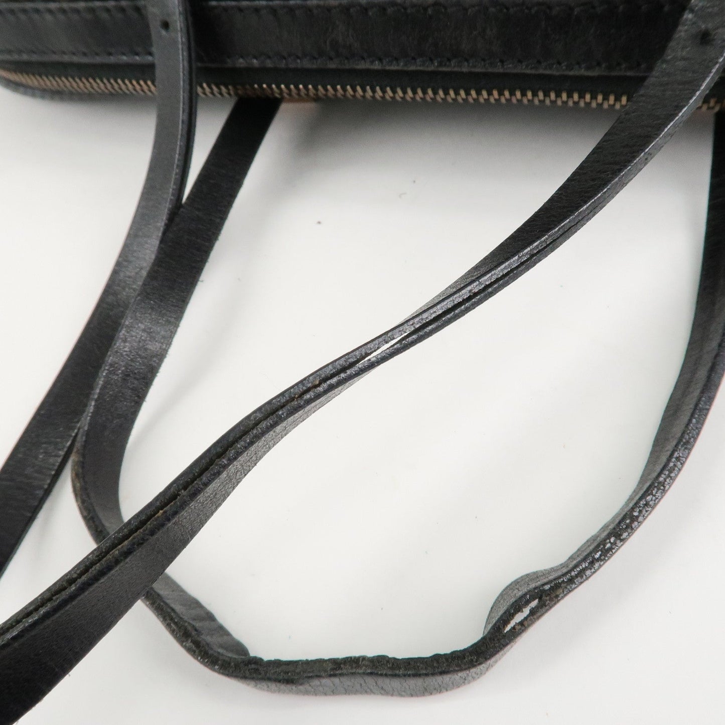 FENDI Zucchino Canvas Leather Hand Bag Brown Black 8BL006