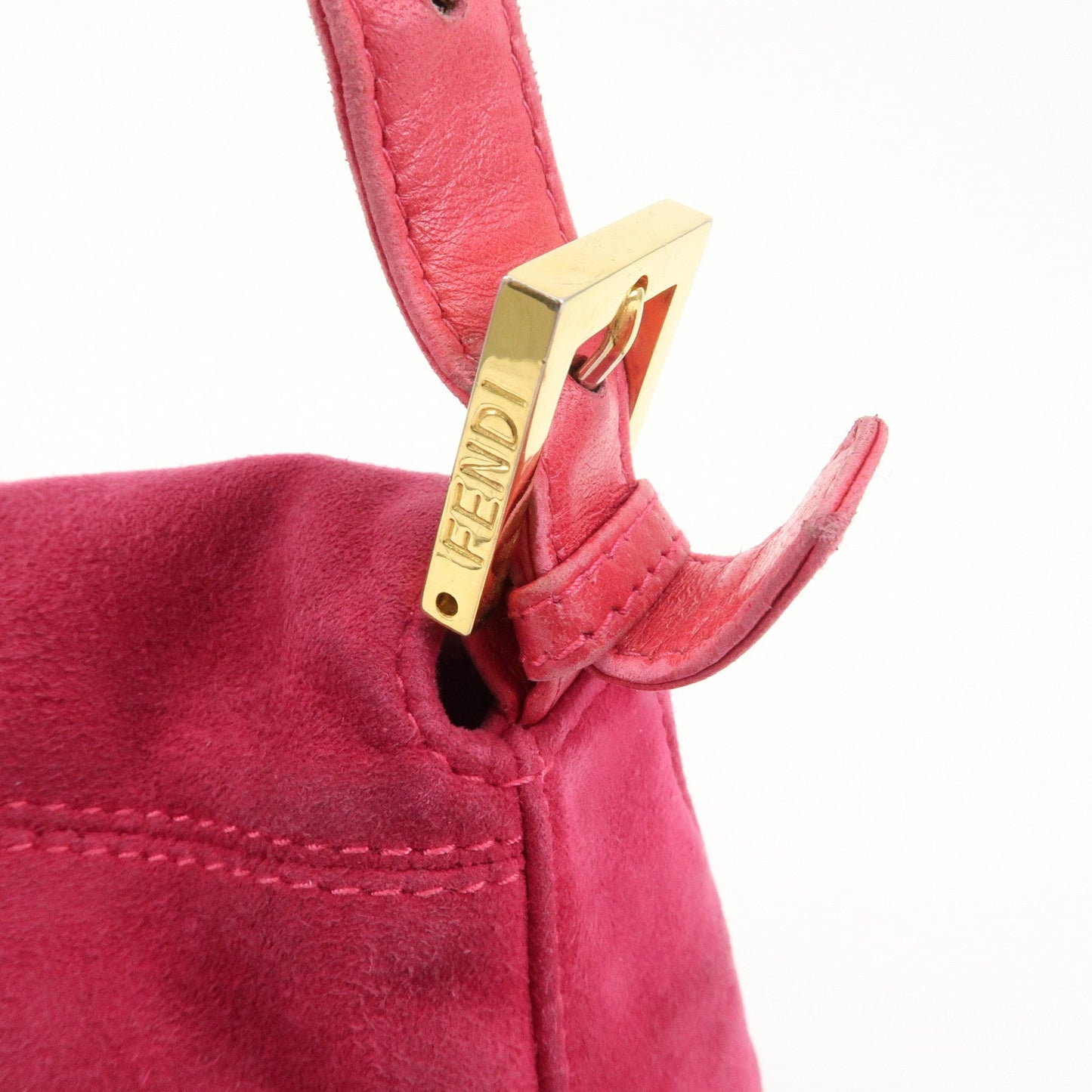 FENDI Mamma Baguette Suede Leather Shoulder Bag 26325