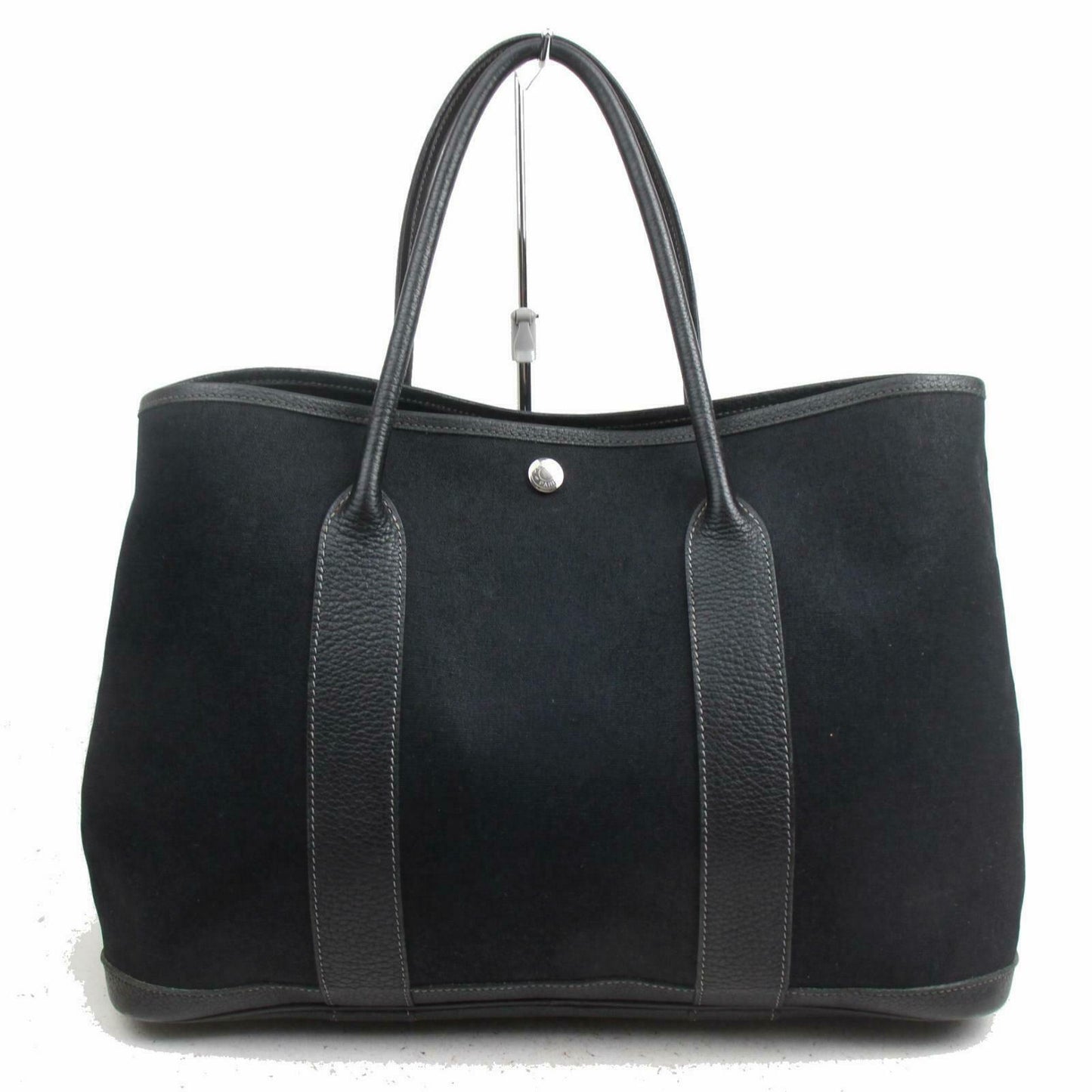 Luxury Hermes Tote Bag Garden Party Pm Black Canvas (SHC1-16032)