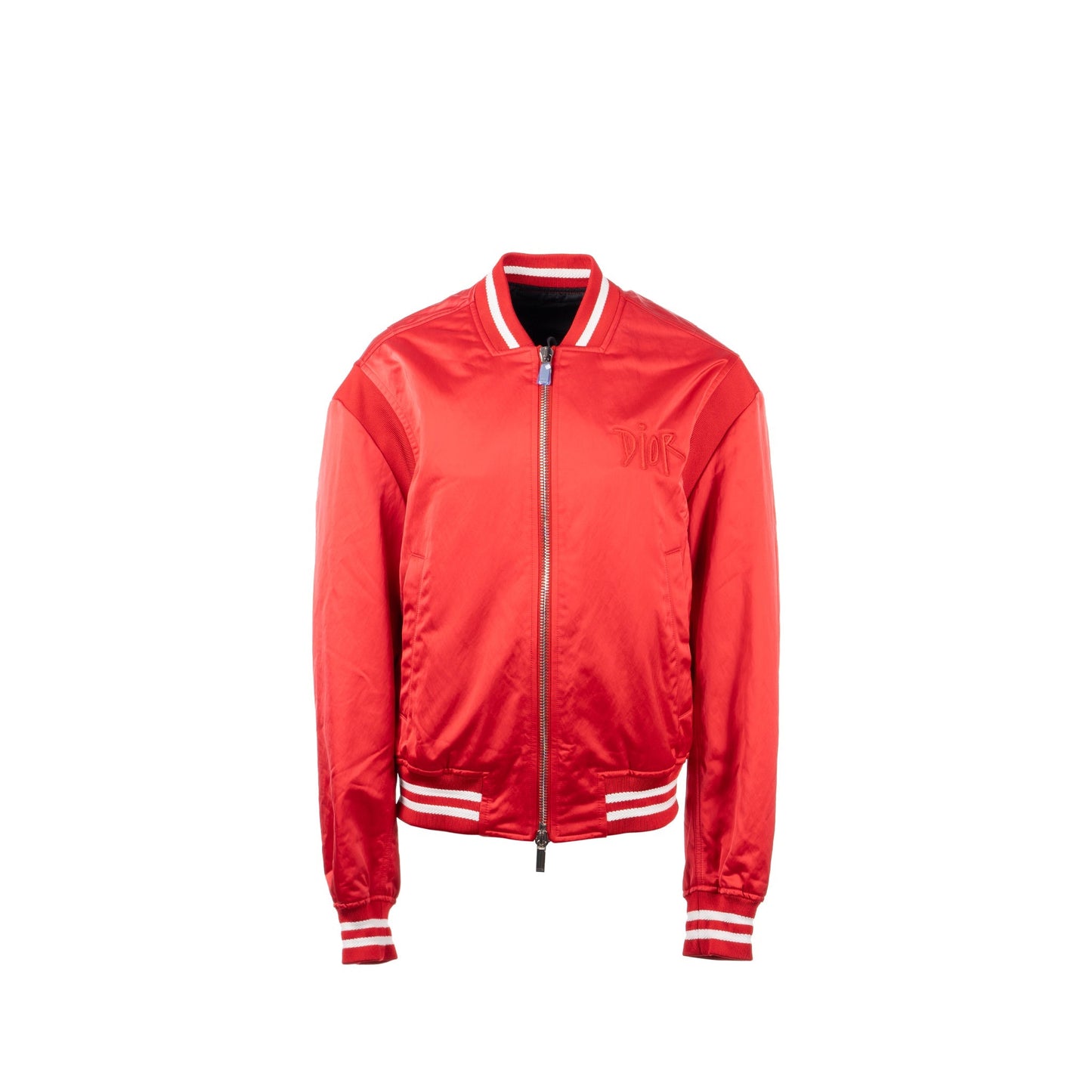 DIor Size 50 Shawn Stussy Limited Edition Zipped Bomber Jacket Polyamide Red