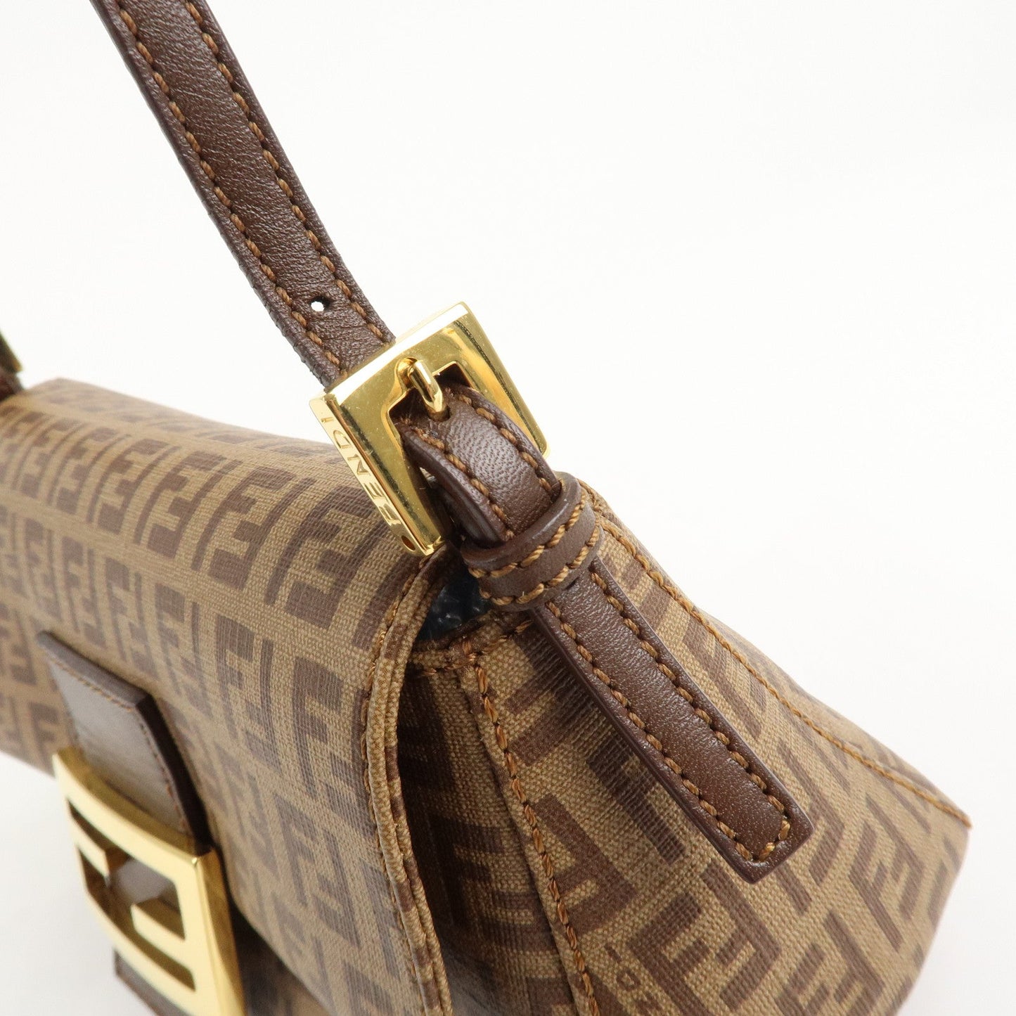 FENDI Zucchino Mini Mamma Baguette PVC Leather Hand Bag 8BR180