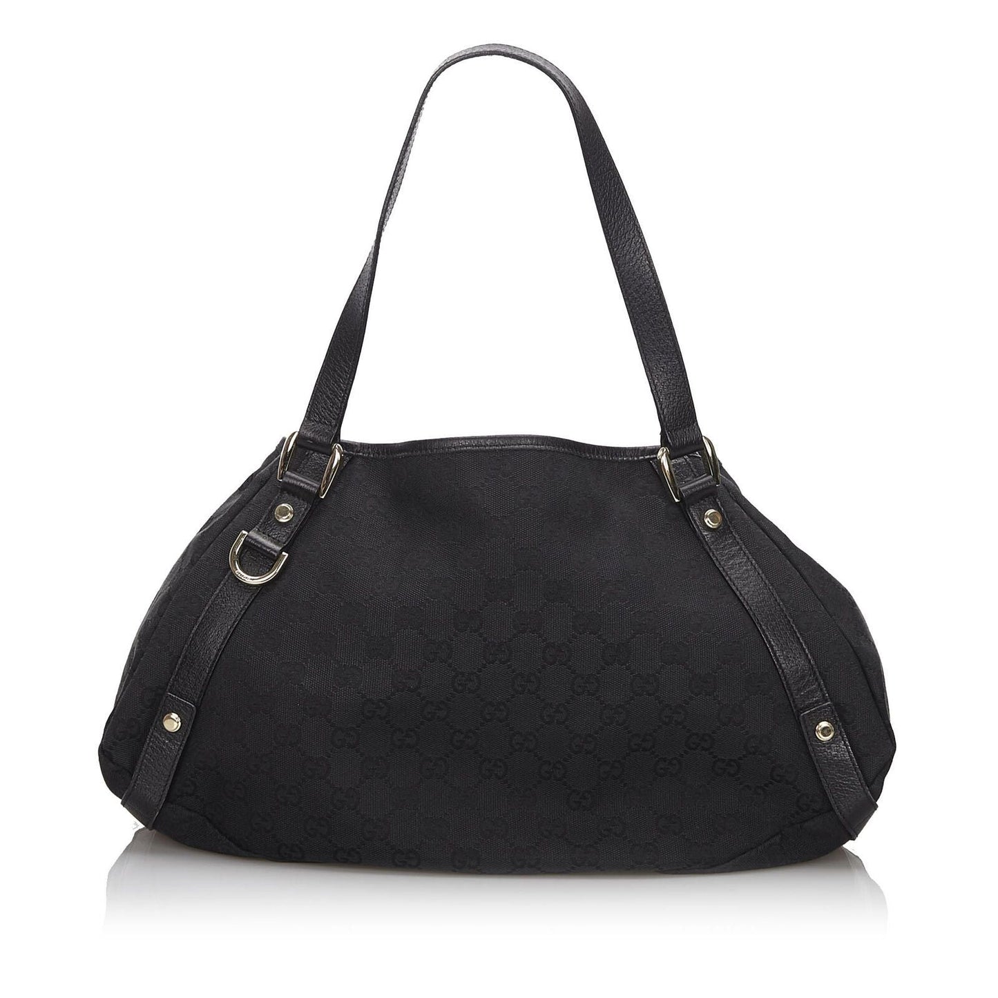 Gucci Black Leather Canvas Tote Style 1