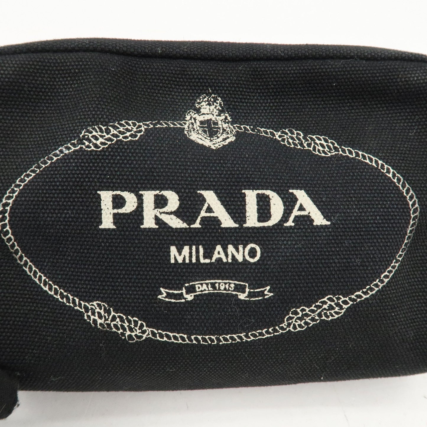 PRADA Canvas Pouch Cosmetic Pouch Black