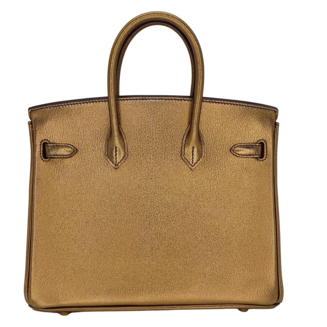 Hermes25cm Birkin Bronze Metallic Gold Hardware