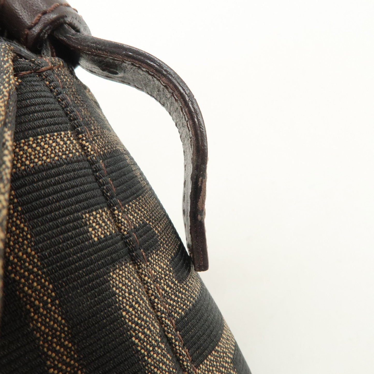 FENDI Zucca Mamma Baguette Canvas Shoulder Bag Brown Black 26424