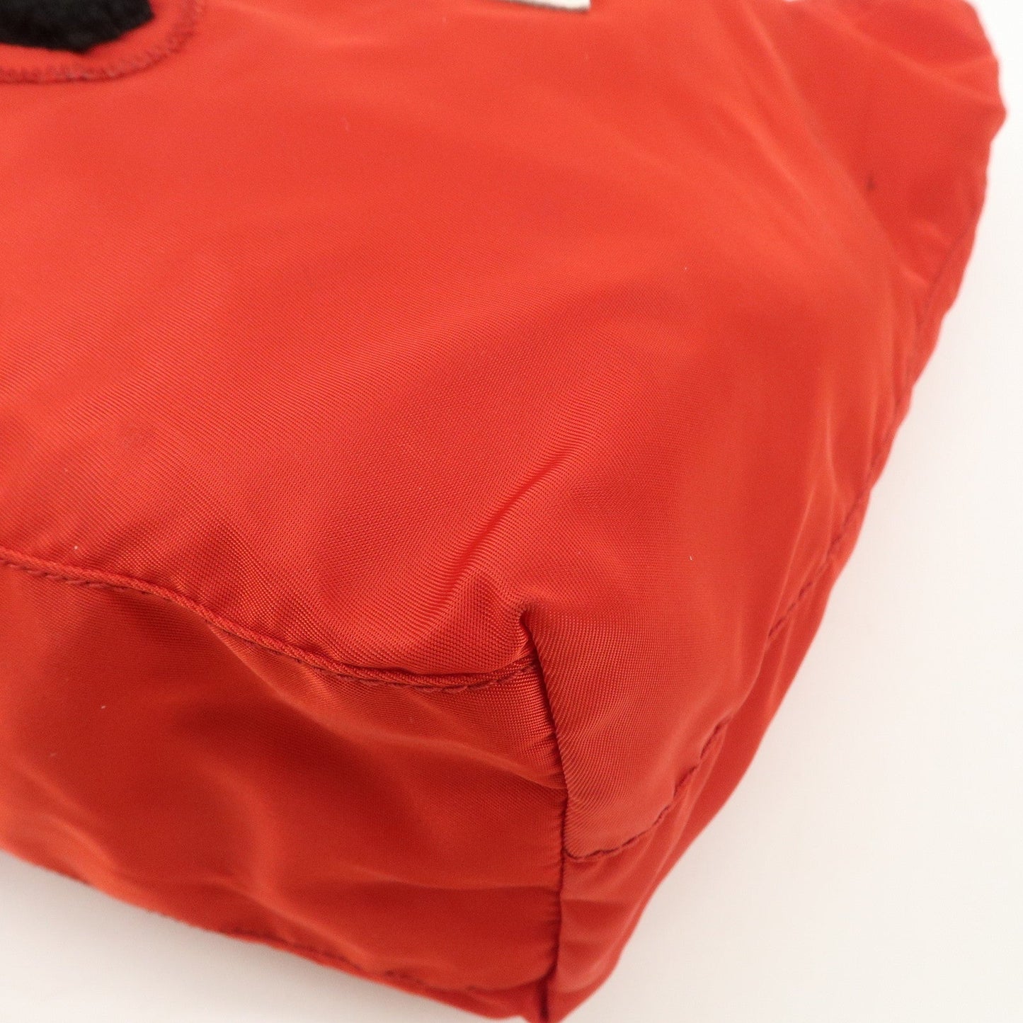 PRADA Nylon Leaather Panda Tote Bag Shoudler Bag Red BR4249