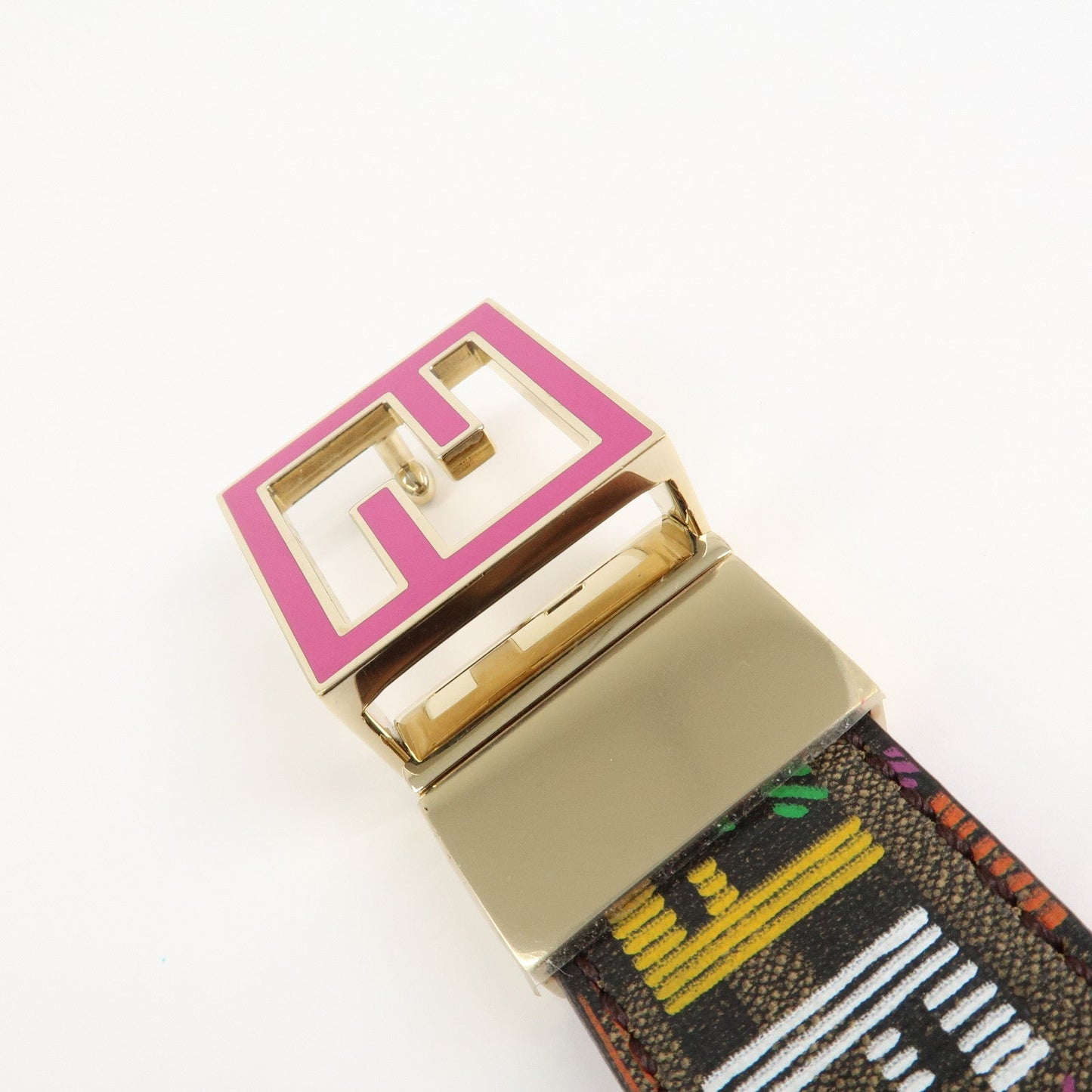 FENDI Zucchino PVC FF Logo Belt Multi Color