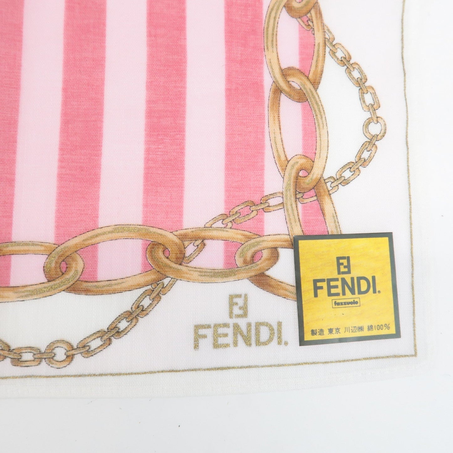 FENDI Set of 5 Cotton 100% Handkerchief Red Pink Brown Beige White