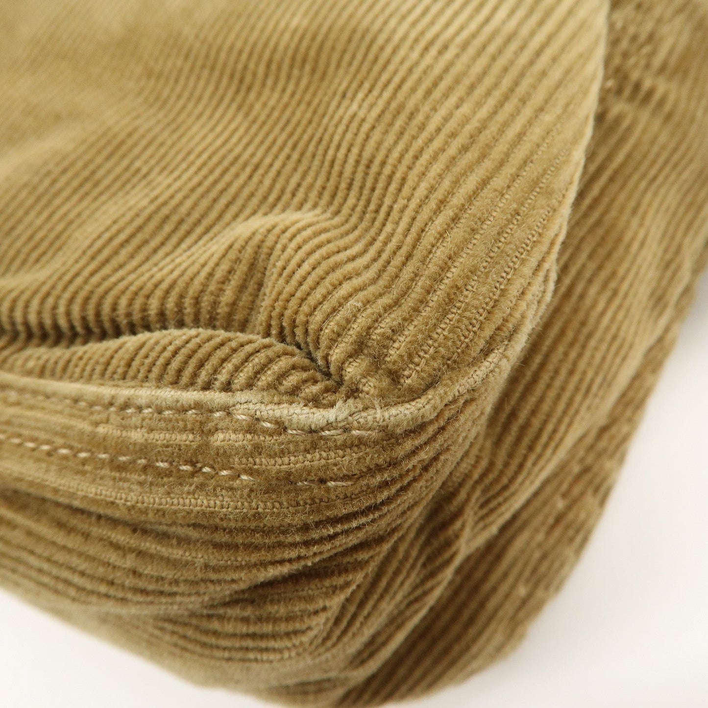 FENDI Mamma Baguette Corduroy Shoulder Bag Khaki 26725