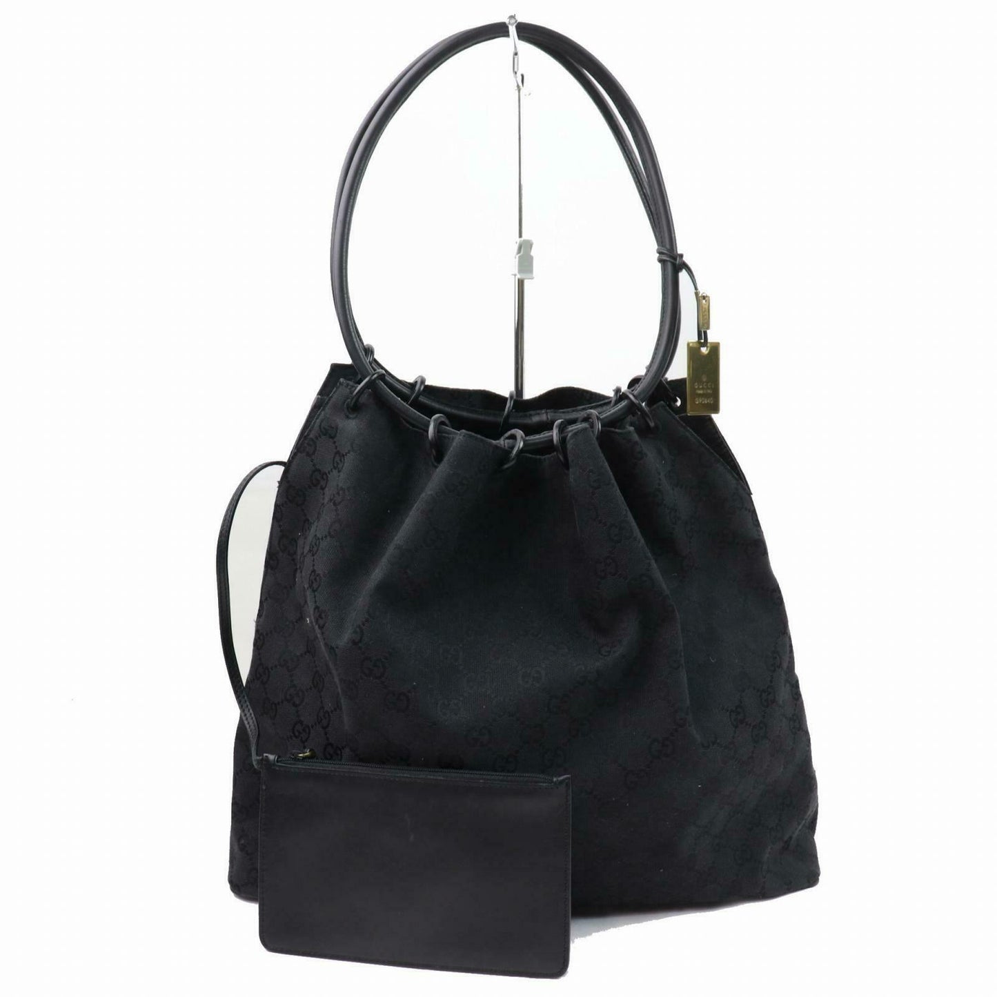 Gucci Brown Leather Canvas Tote Style 41