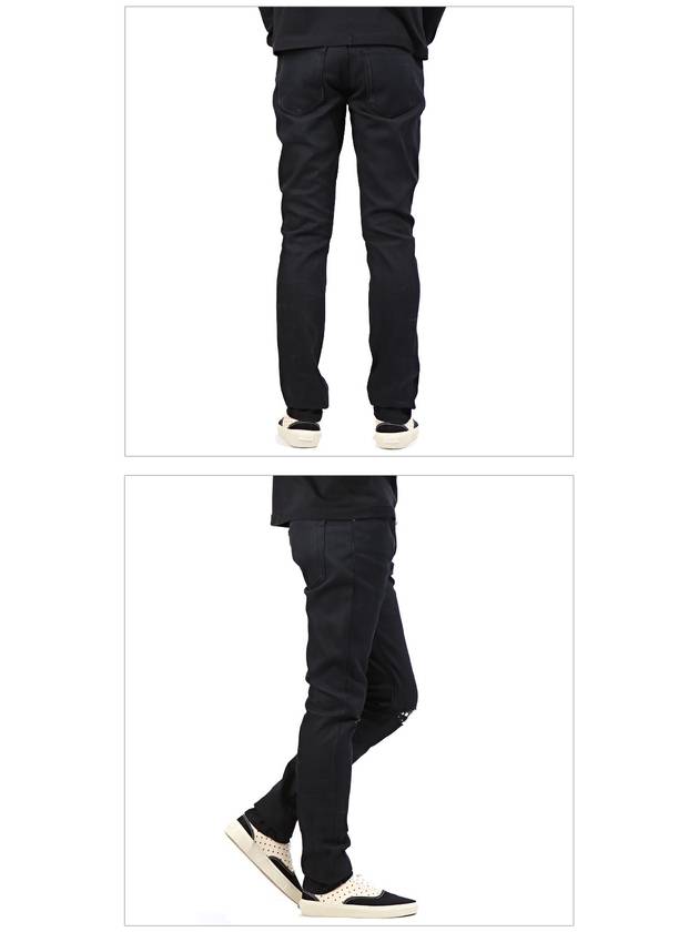 Luxury Saint Laurent Trending 2025 Men's Studded Knee Slim Fit Pants Black
