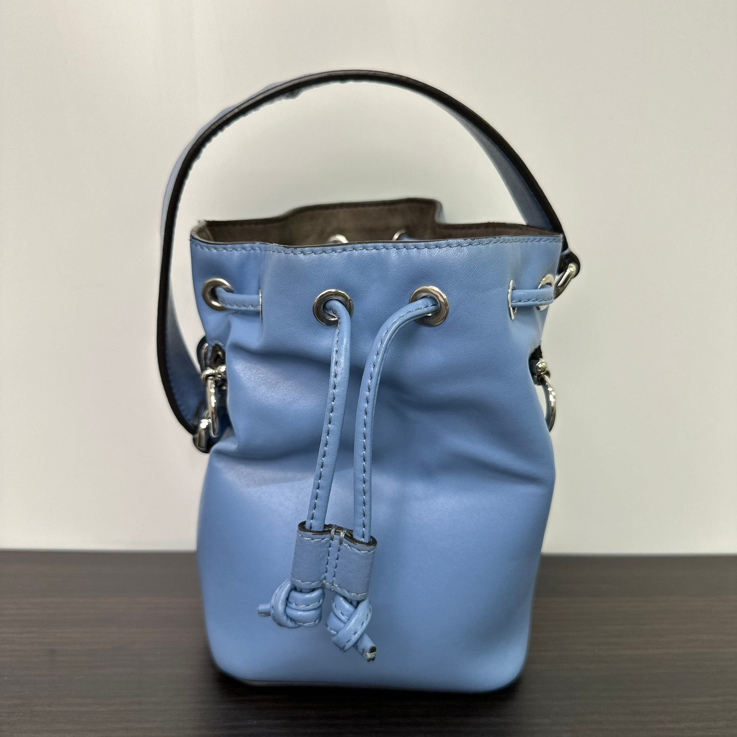 Fendi Light Blue Leather Mon Tresor Mini Bucket Bagt LB118984