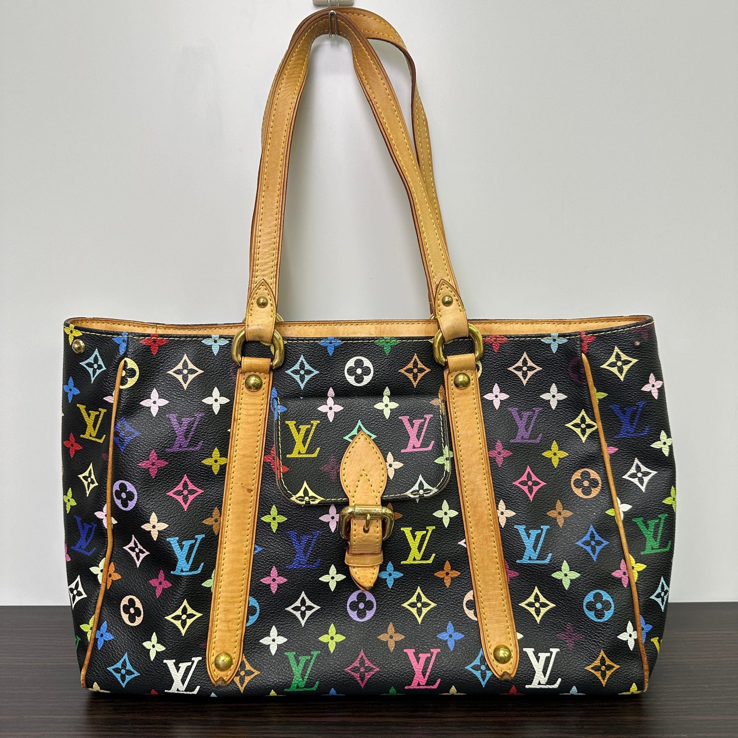 Louis Vuitton Black Monogram Multicolor Aurelia GM Tote Bag LB121412