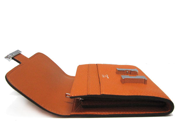 Luxury Hermes Wallet H2006 Ladies Cow Leather Orange