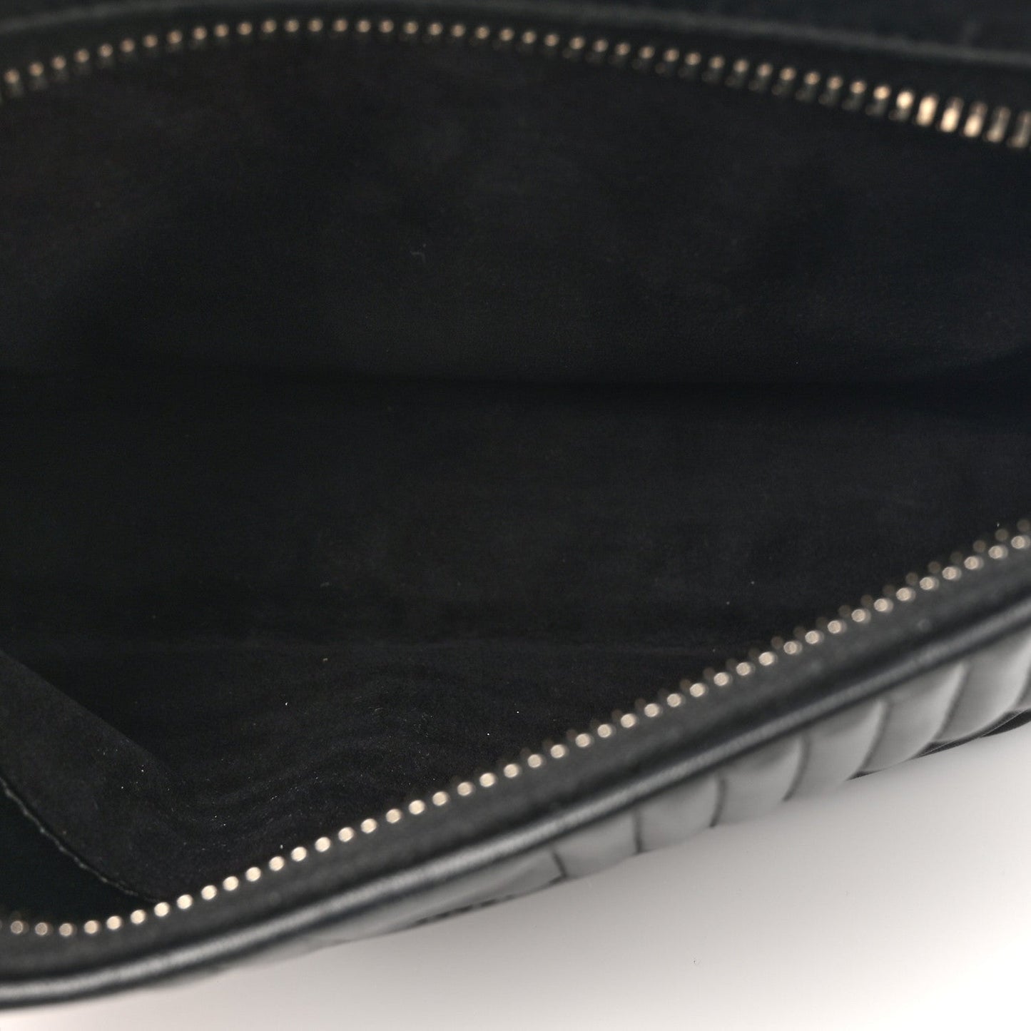 Fendi Shiny Nappa Trapuntata Chain Small DotCom  Chain Satchel Black